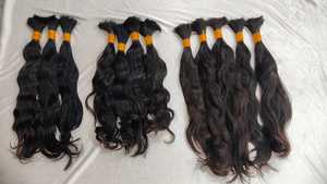 Cheveux indiens bruts disponibles en toutes les couleurs, en vrac, double trame, haute qualité, résistants à la perte, pour le tressage micro-twist - Product Image 5