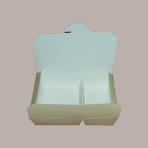 60 compartiments pour boîtes de nourriture à emporter en papier champagne 195x140H45 en matériau bagasse durable - Product Image 3