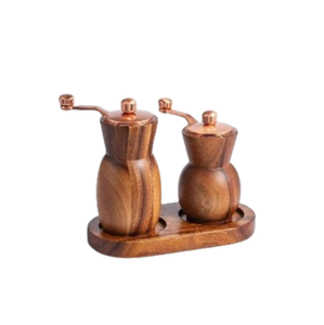 Ensemble moulin à sel et à poivre en bois d'acacia de qualité supérieure, écologique, avec réglage de la grosseur du moulin, TIHAMI INC - Product Image 2