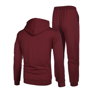 Trajes de chándal de talla grande de invierno para hombre, conjunto de 2 piezas, 100% de algodón, secado rápido, manga larga, cremallera frontal, atlético, informal, para correr - Product Image 4