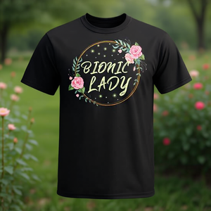 Camiseta Bionic Lady para mujer, manga corta, cuello redondo, impresión digital, regalo de agradecimiento - Product Image 3