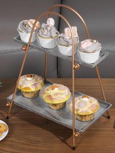 Galvanized Metal Two Tier Classic <b>Cupcake</b> <b>Stand</b> in Affordable Rate From India - Product Image 5
