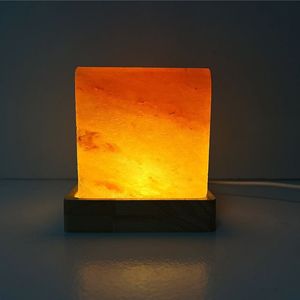 Lampe carrée sculptée à la main en sel rose de l'Himalaya | Lumière naturelle de bien-être pour décoration romantique et cadeau artistique - Product Image 1