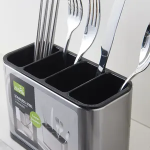 Stainless Steel Kitchen Storage Box Utensils Tools Gadgets Holder Stand With Large Capacity