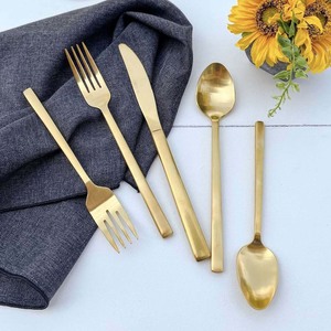 Modern Fabulous Hammered Handle Steel Cutlery Set Portugal Western Rose <b>Gold</b> Fork Spoon for Dining Flatware Sets - Product Image 4