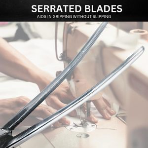 Pince hémostatique extra longue à pointe incurvée de 10 "en acier inoxydable avec mécanisme de verrouillage et petites dents sur les mâchoires | Idéal pour un usage médical - Product Image 4