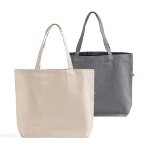 <b>Medium</b> Eco-Friendly Recycled Canvas Tote <b>Bags</b> Reusable Cotton Tote <b>Bags</b> Letter for Daily Use Advertising Food Storage-RC260 - Product Image 1