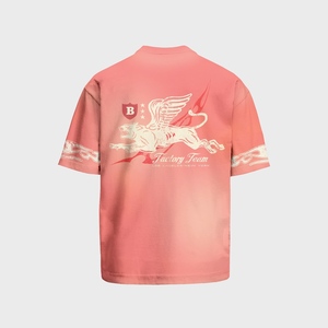 Vêtements de sport à la mode, style personnalisé, t-shirts à col montant en coton surdimensionné à la mode, sérigraphiés et délavés au soleil, avec logo - Product Image 5
