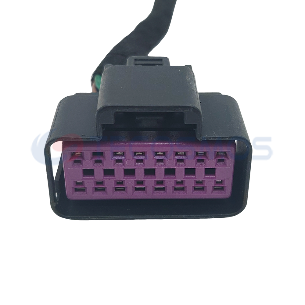 16-Pin Female CT16-0087M Car Connector Black Auto Parts with ABS and Nylon Housing Copper Contact Material