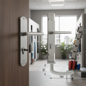 Juego de Placas de Puerta Langschildgarnitur Denver E1310Z/302 de Acero Inoxidable F69 PZ 72 mm en DIN Links/Rechts HOPPE para Uso Izquierdo/Derecho - Product Image 3
