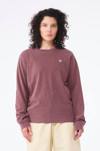 เสื้อยืดแขนยาวคอกลมผ้าคอตตอนเจอร์ซีย์แบบซักแล้ว สีชมพูอมเทา สำหรับทุกเพศ ขายส่ง ระบายอากาศได้ดี สไตล์ลำลอง รับผลิตแบบ OEM - Product Image 2