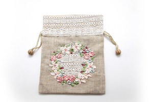 Bolsa de cordón con patrones a la moda, tejido de encaje de cinta Rosa redonda cosida a mano para apertura, de lujo, a buen precio, alta calidad - Product Image 2