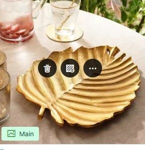 Juego de 3 bandejas decorativas con forma de hoja elegante, perfecto para centro de mesa, accesorio de decoración del hogar elegante multiusos - Product Image 3