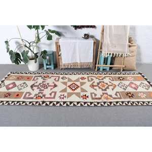 3.2x9.4 ft Turkish <b>Rug</b>, <b>Runner</b> Vintage <b>Rug</b>, Brown Plants & trees <b>Rug</b> - Product Image 3
