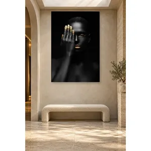 Fida Mysterious Woman Portrait with Gold Fingers <b>Canvas</b> Print - Product Image 2