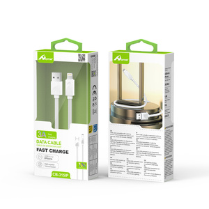 Blanco-Cable USB de 60W, carga rápida, 3A, 2m de longitud, para iPhone, cargador de datos - Product Image 1