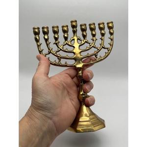 Decorative Metal Candle Stand 9 Arms Menorah Table Accessories Wooden Base Luxury Candle Holder Metal Crafts Simple Style - Product Image 3