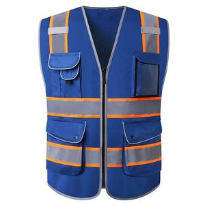 Chaleco de seguridad para mujeres y hombres, alta visibilidad, con bolsillos, cremallera frontal, chalecos de seguridad para trabajadores, chaleco de construcción, uniforme. - Product Image 1