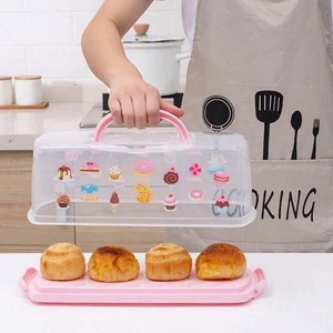 Caja de pan rectangular portátil, 36x16x14cm, con tapa, accesorios de panadería, diseño bonito para pan, cupcakes, muffins, barras de pastel - Product Image 5