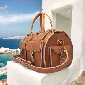 2024 bolsa de lona de cuero de vaca personalizada para hombre, bolsa de transporte de equipaje de cuero para viajes, deportes, gimnasio, estancia nocturna - Product Image 5