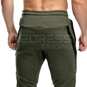 Top Premium Quality 2025 Men's <b>Joggers</b> Latest Contrast Color Fleece Active Bottoms Quick Dry Drawstring Closure Wholesale Price - Product Image 4