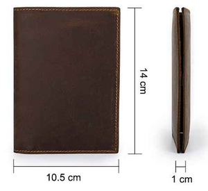 Portefeuille de voyage en cuir Crazy Horse avec fermeture ouverte Portefeuille pour passeport RFID et fente pour carte de crédit courte longueur par anwar - Product Image 6