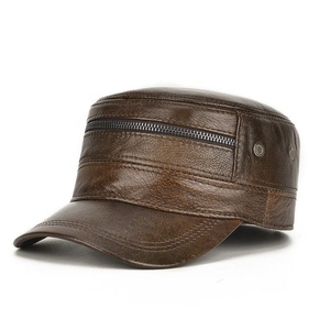 Casquette en cuir pour homme d'extérieur, cuir véritable souple, casquette de baseball classique, élégante, durable, couvre-chef en cuir pour un usage quotidien - Product Image 1