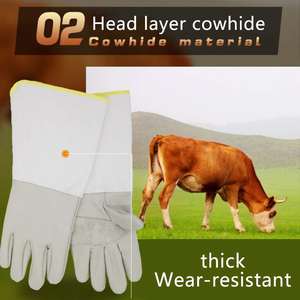 ถุงมือเชื่อมหนังวัวแยกหนากันลื่นสำหรับทุกเพศสามารถปรับแต่งได้ผลิตจากปากีสถาน - Product Image 2