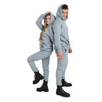 Ensemble de survêtement unisexe haut de gamme tendance pour couple, sweat à capuche, 100 % coton écologique, idéal pour la gym et le streetwear hivernal
