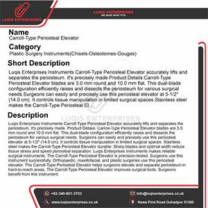 Elevador Perióstico Tipo Carroll, Instrumento Quirúrgico de Acero Inoxidable de Grado Médico, Herramienta Quirúrgica Dental y ORL - Product Image 5