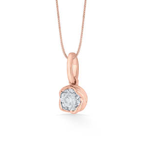Collar con Colgante de Diamantes en Forma de Círculo de Luz de Luna - Product Image 4