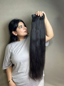 Trama de cabello humano sedoso recto indio crudo Premium 100% para extensiones de aspecto Natural suave sin enredos elegantes - Product Image 3