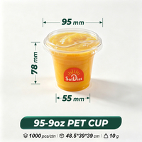 Gobelet PET de 95-9 oz, idéal pour les smoothies crémeux à la mangue avec mangue mûre, glace, yaourt ou lait