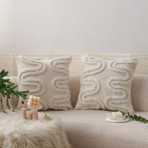 Juego de 2 Cojines Decorativos Estilo Boho-Chic, Cojines Cuadrados de Lujo de 18"x18" con Bordado Floral y Relleno de 450g - Product Image 4