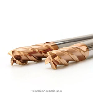 HRC55 Bronze <strong>4</strong>-Flute Flat D10*75mm Carbide <strong>CNC</strong> Control Square Cutter Large Shank Diameter ODM/OEM Large Shank Diameter Square - Product Image 1