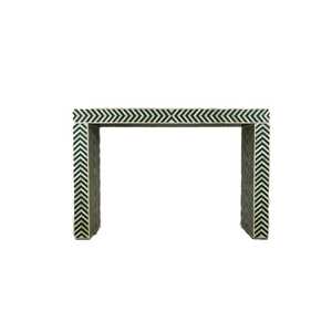 Table console moderne de luxe avec incrustation d'os, design exquis avec incrustation de fleurs bleues, parfaite pour la maison, l'appartement et la décoration intérieure design - Product Image 5