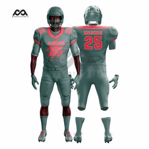 Vente en gros d'uniformes de football américain numéros de nom d'équipe personnalisés brodés courts prix très raisonnable fabriqué - Product Image 1