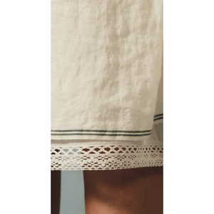 Vestido BRAHMA - Estilo Casual de Lino con Pliegues, Color Marfil, Talla XS, Transpirable, Estampado Floral Bohemio, Estilo Oficina para Mujer, Natural, ODM, con Volantes - Product Image 4