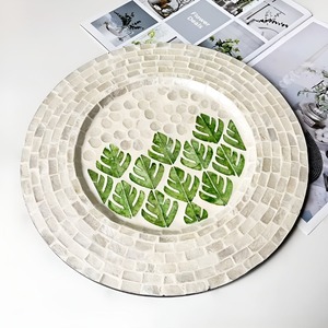 Great prices pearl charger plates factory direct supply mother of pearl <b>placemat</b> MOP plate mat - Product Image 3