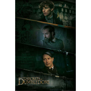 Affiche Les Animaux Fantastiques avec les trois baguettes magiques et Mads Mikkelsen pour décoration murale - Product Image 1