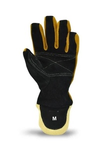 Gants de soudage résistants à la chaleur cuir de vache fendu couleur jaune gants de pompier de sécurité de Protection incendie - Product Image 4