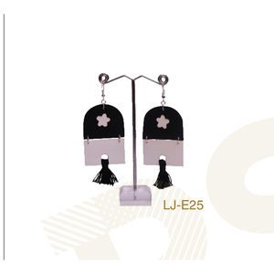 Boucles d'Oreilles Pendantes en Bois et Cuir PU pour Femmes, Style Ferme Occidentale, Design, PSDS - Product Image 6