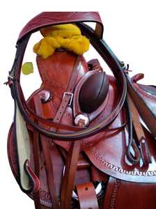 Sillín occidental para montar a caballo, cómodo, personalizado, de cuero - Product Image 4