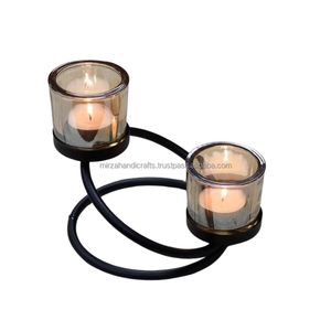 <b>Gold</b> Metal and Glass Table <b>Candle</b> Holder Made of Best Metal with High Quality Use As Home Restaurant Hotel Office Wedding Decor - Product Image 6