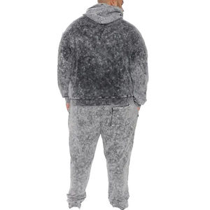 Ensemble de survêtement à capuche en molleton délavé de qualité supérieure pour hommes, ensemble de jogging surdimensionné, vêtements de rue décontractés d'hiver, personnalisation OEM ODM, vente en gros de mode - Product Image 3