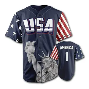 定制标志设计经典男女夏季nfl世界运动按钮制服美国t恤棒球衫运动衫