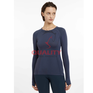 Chemise équestre respirante légère évacuation de l'humidité été haut d'équitation tissu extensible vêtements de sport hauts d'extérieur - Product Image 1