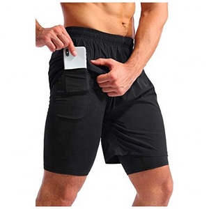 Pantalones Cortos Deportivos de Nailon/Algodón Premium con Cintura Elástica, Diseño Sólido, Secado Rápido y Transpirables - Product Image 2