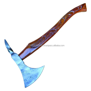 Hachas Tomahawk de Acero de Damasco de Alta Calidad de Steel Craft International, Mango de Acero de Damasco, Diseño Industrial para Camping - Product Image 1