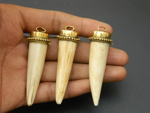 สร้อยคอทำด้วยมือจี้กระดูกงาจี้กระดูกวัวจริงควายกระดูกสีขาวและสีน้ำตาลโดยแฟชั่น Glowin - Product Image 5